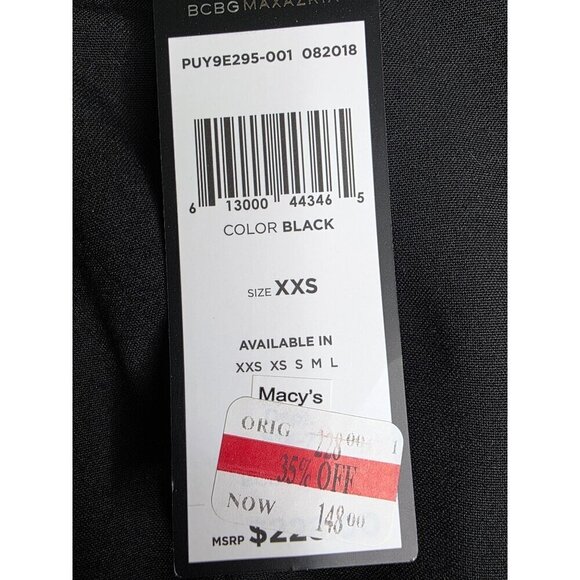 BCBGMAXAZRIA - Sleeveless Romper OPEN BACK- Black - XXS - NWT - Picture 16 of 16